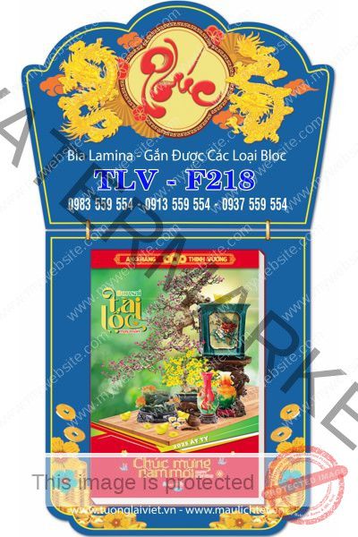 Bìa lịch bloc laminate Khánh Màu Xanh