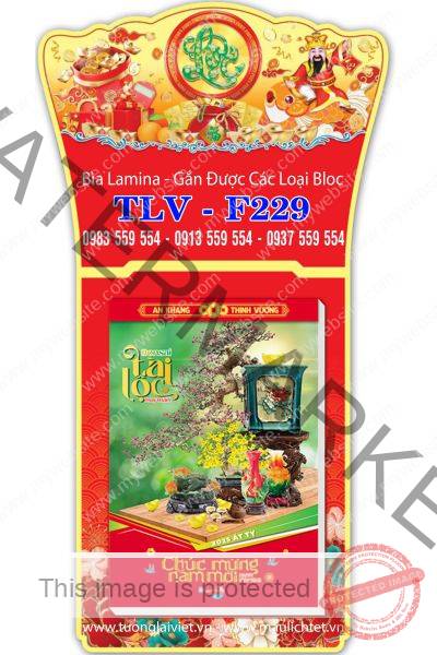 Bìa lịch bloc laminate Lộc Thần Tài
