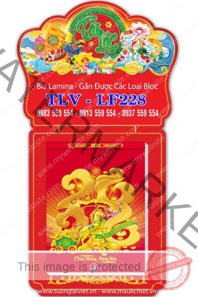 Bìa lịch bloc laminate Xuân Tài Lộc