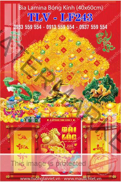 Bìa Lịch gỗ laminate Kim Tiền Tài Lộc