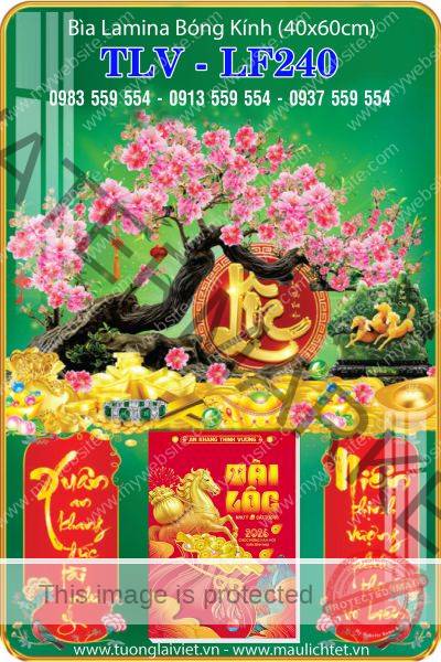 Bìa Lịch gỗ laminate Lộc Khai Xuân