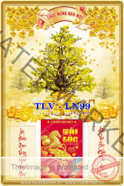 Bìa Lịch gỗ laminate Mai Xuân