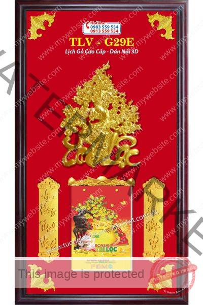 Bìa lịch gỗ Mai Tài Lộc