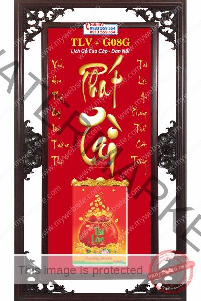 Bìa lịch gỗ Phát Tài