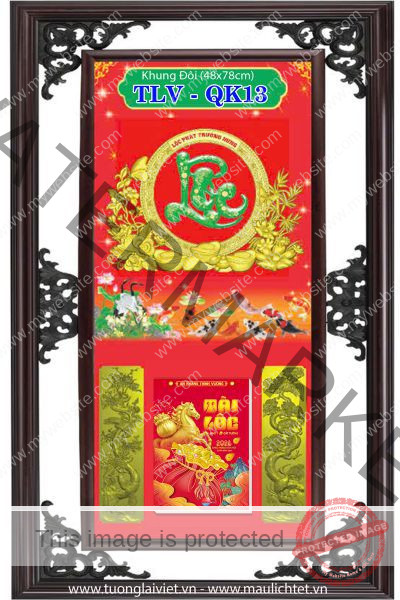 Bìa lịch khung nhựa Chữ Lộc