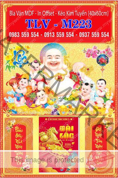 Bìa lịch treo bloc Xuân Di Lặc