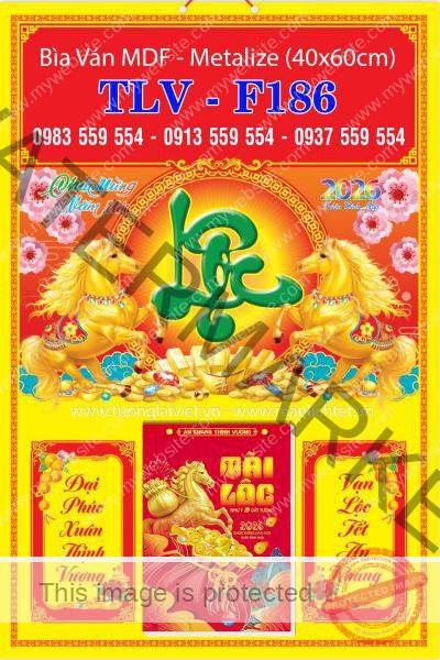 Bìa lịch treo tường Chữ Lộc