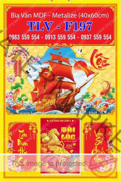 Bìa lịch treo tường Lộc Khai Xuân